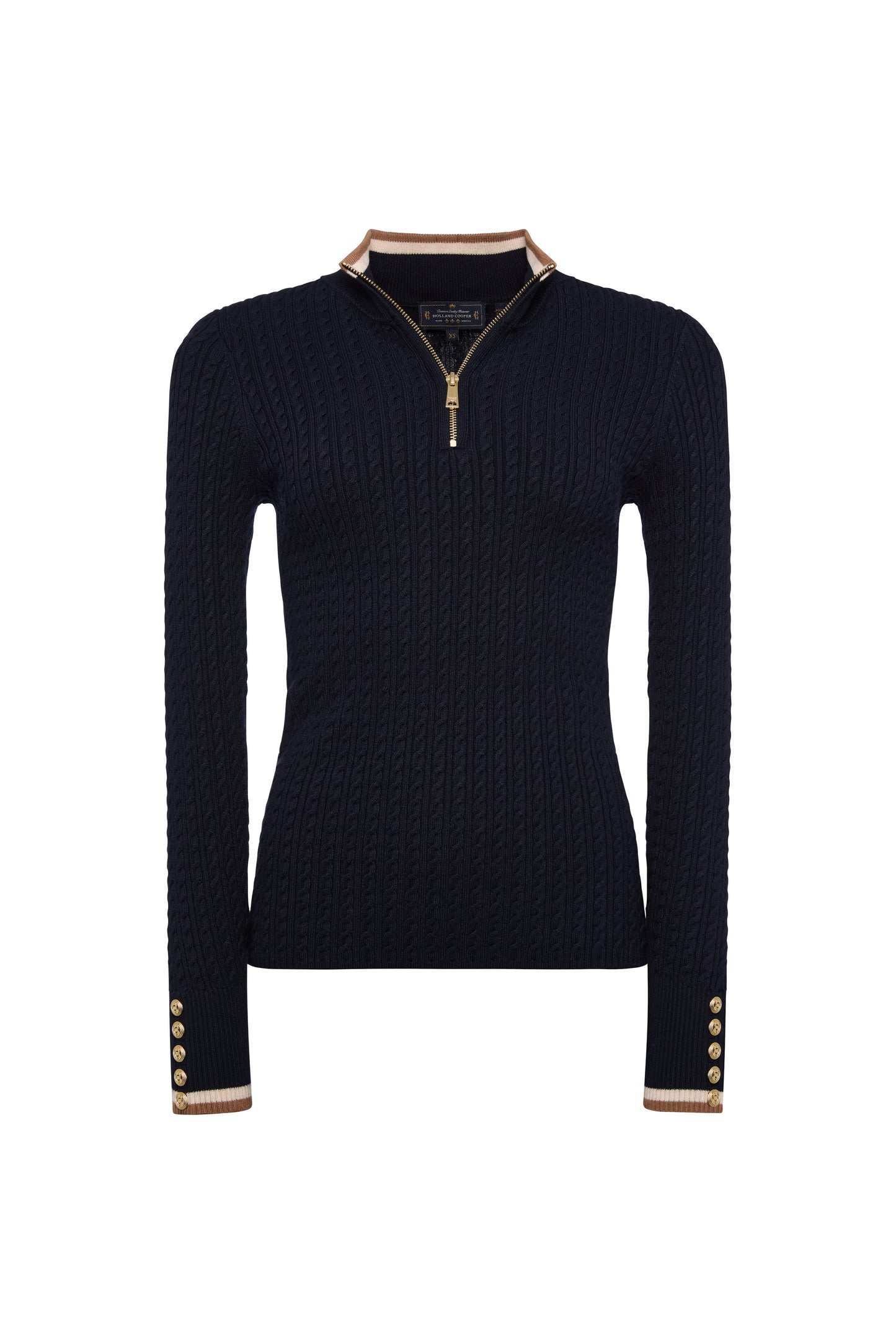 Zoe Quarter Zip Knit (Ink Navy)
