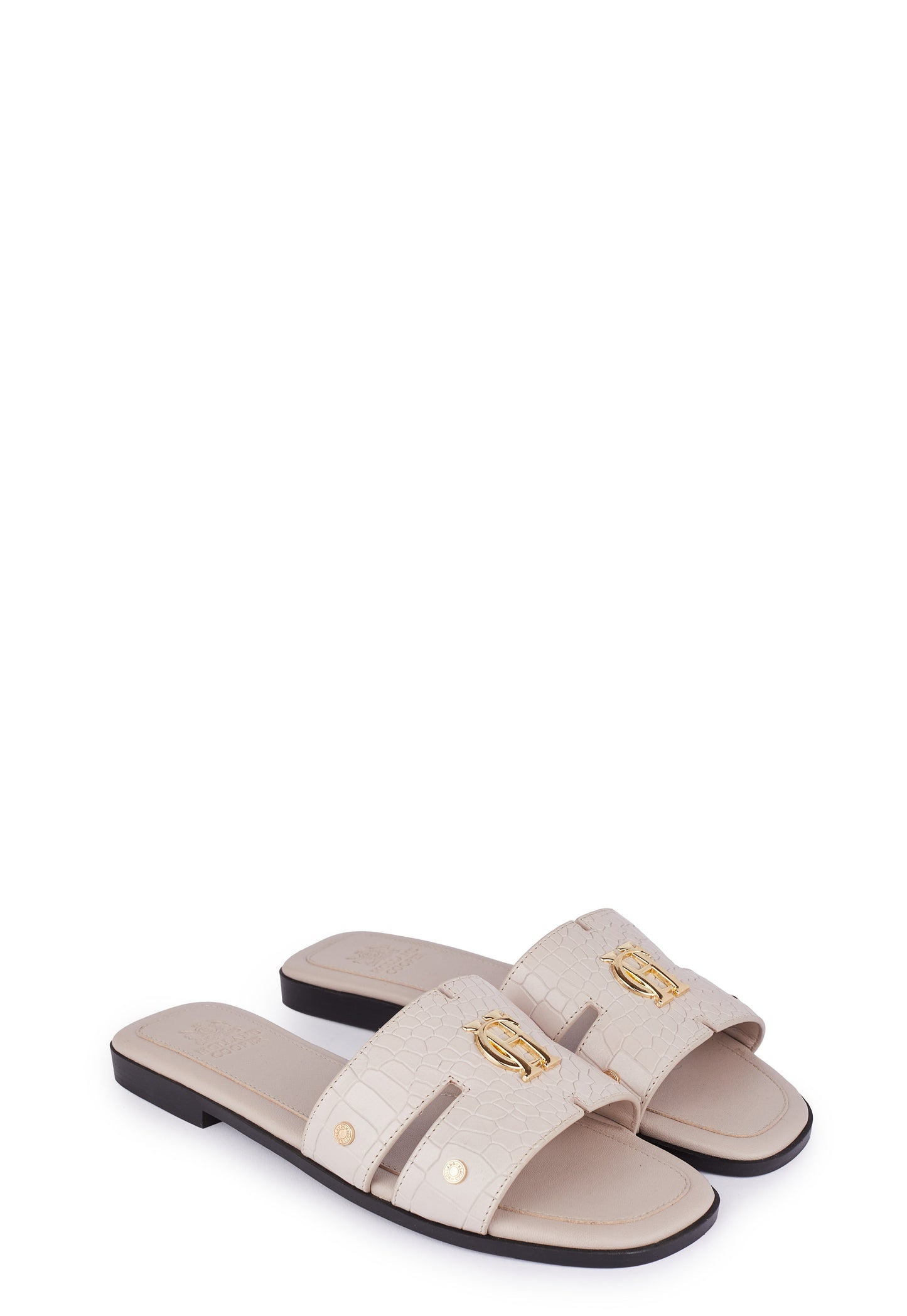 Monogram Slides (Dusty Pink Croc)