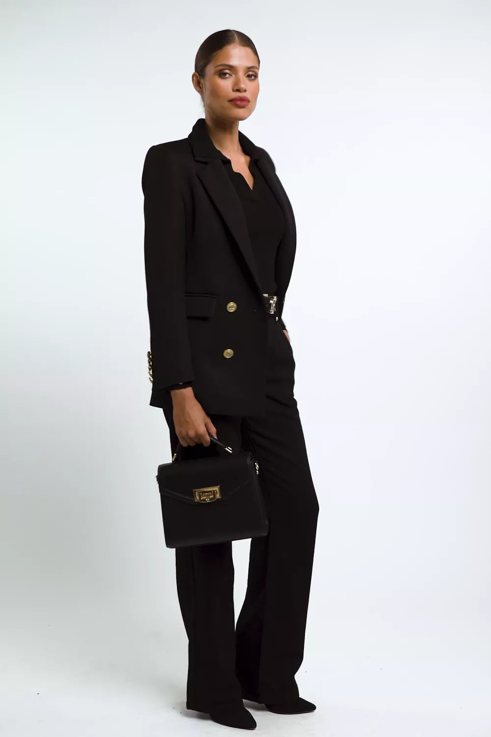 V-Neck Rib Top (Black)