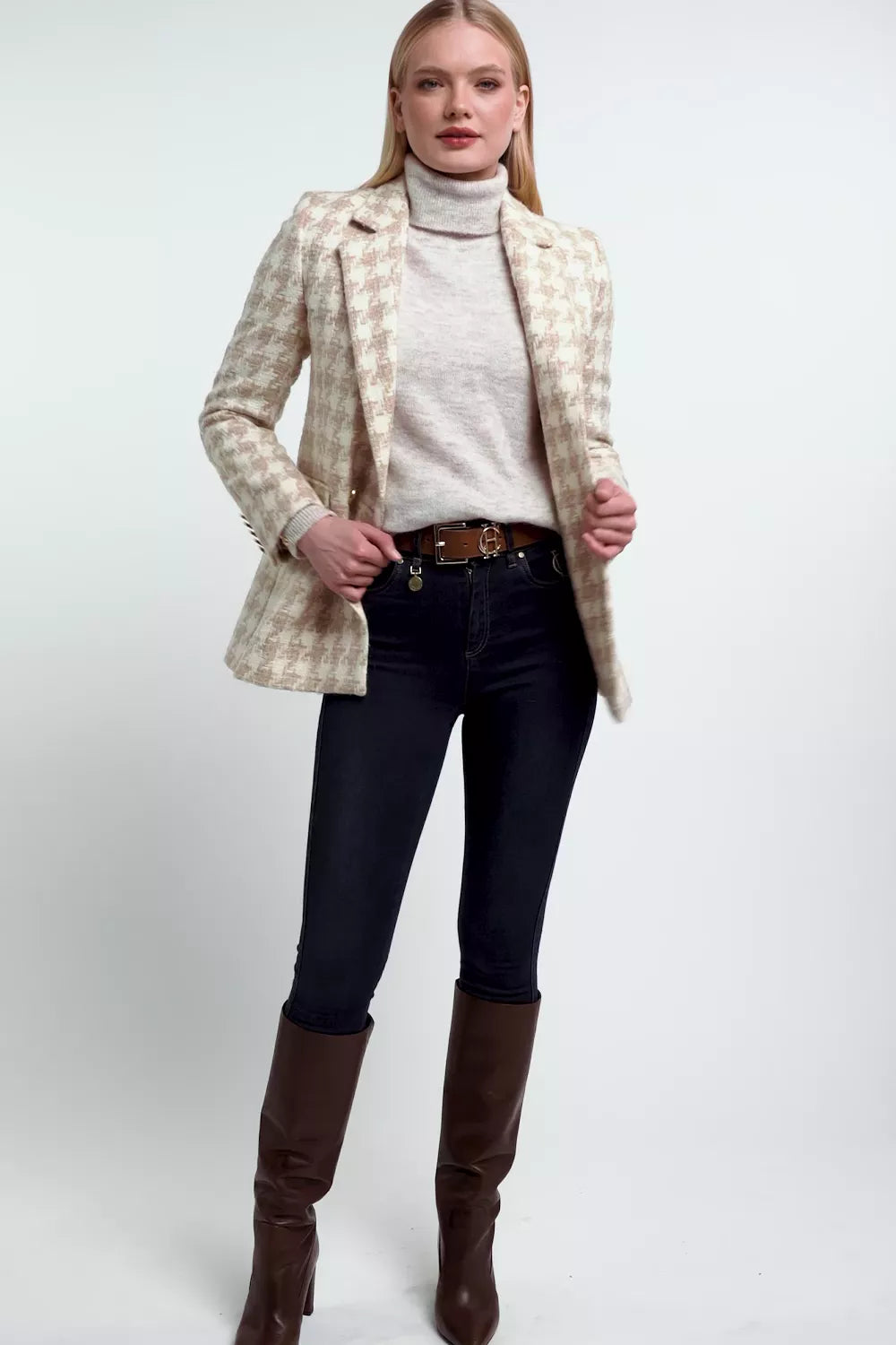 Maisie Roll Neck Knit (Barley)