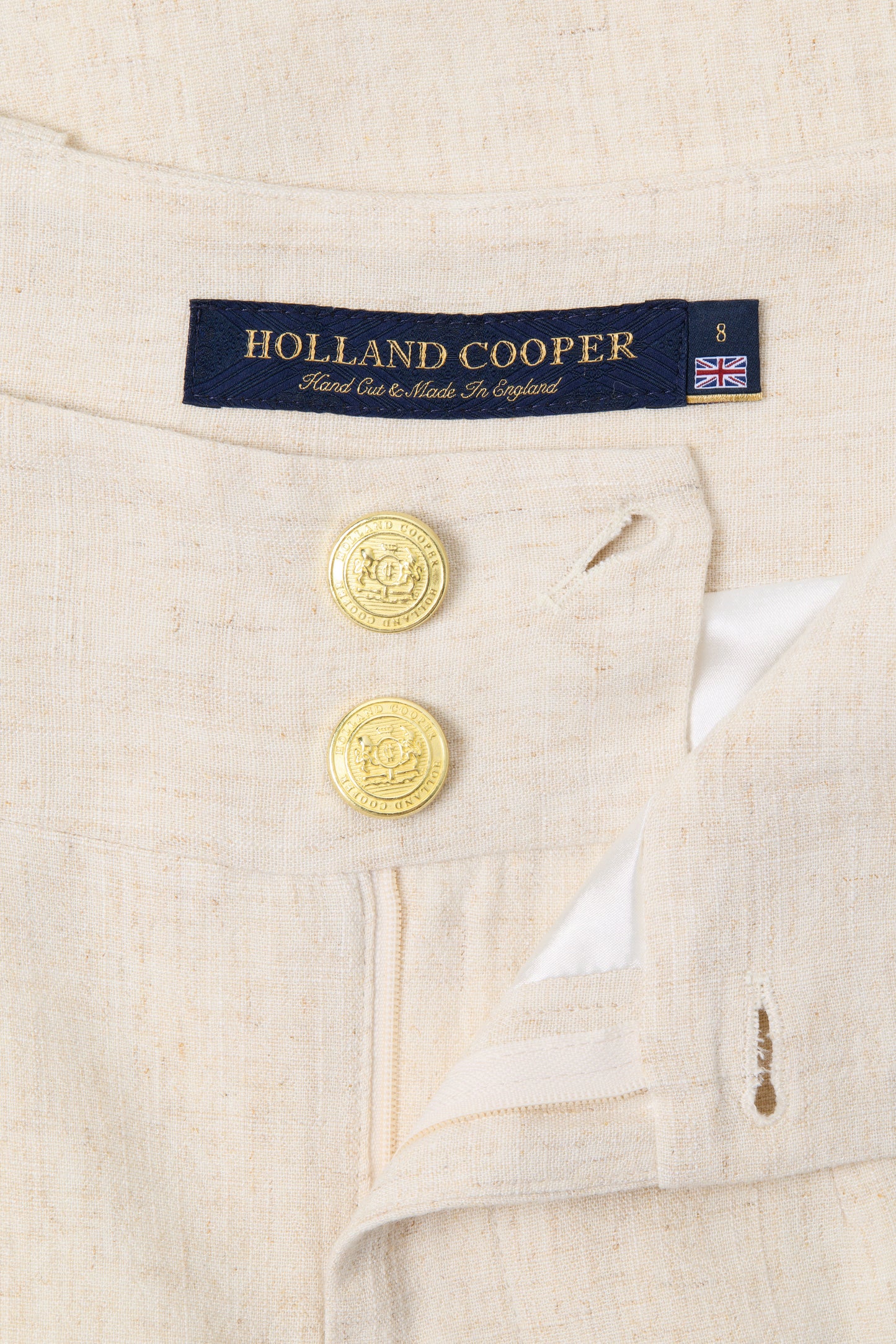 High Waisted Straight Trouser (Natural Linen)