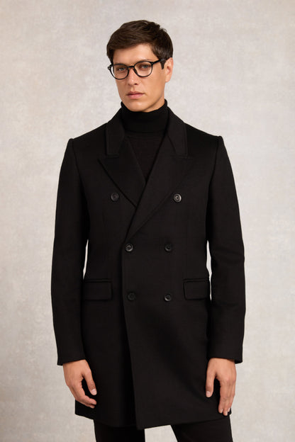 The Double Breasted Coat (Soft Black)