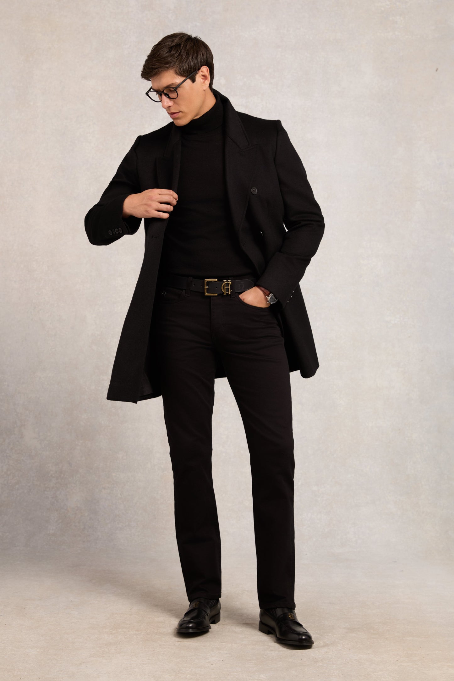 The Double Breasted Coat (Soft Black)