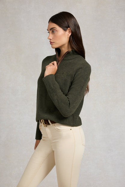 Country Quarter Zip Knit (Forest Marl)