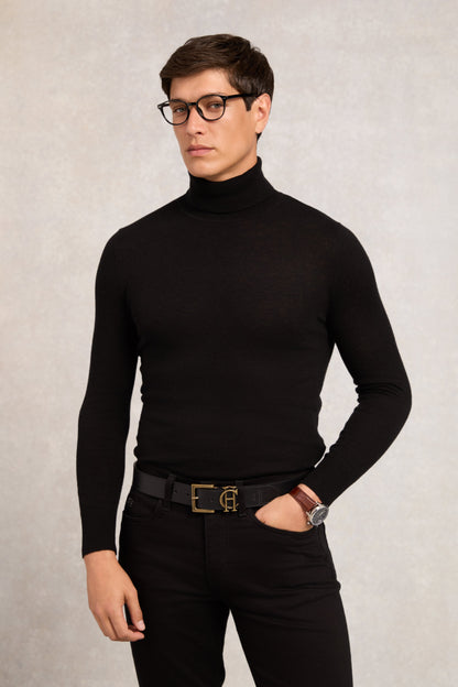 Byron Roll Neck Knit (Black)