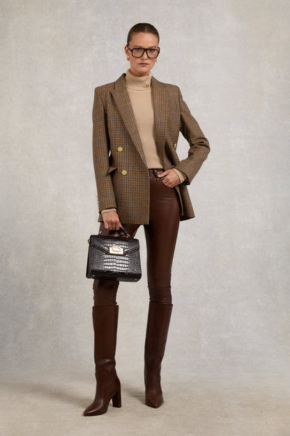 Faux Leather Skinny Jean (Burnished Tan)