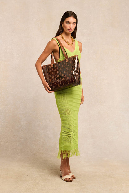 Monogram Clear Shopper (Tan Monogram)