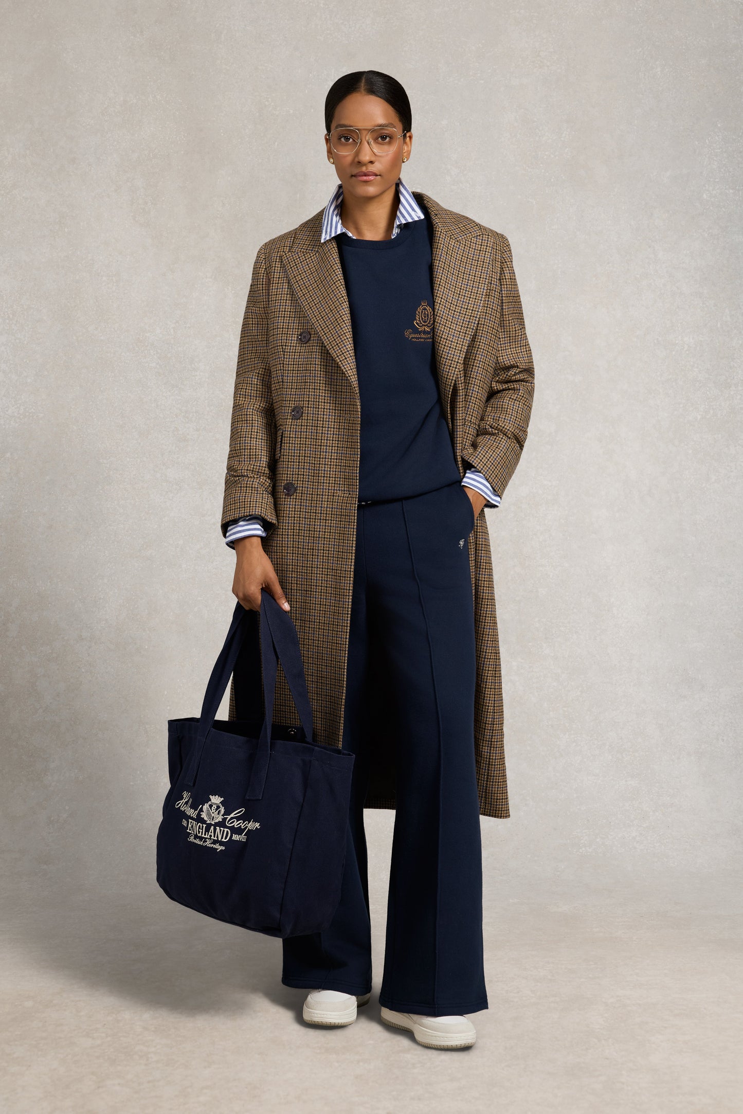 Collegiate Wide Leg Jogger (Ink Navy)