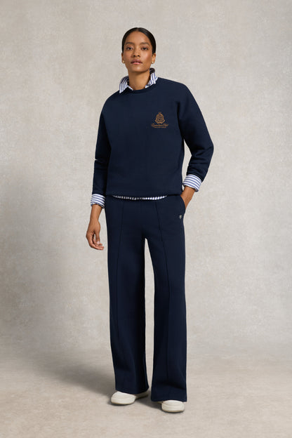 Collegiate Wide Leg Jogger (Ink Navy)