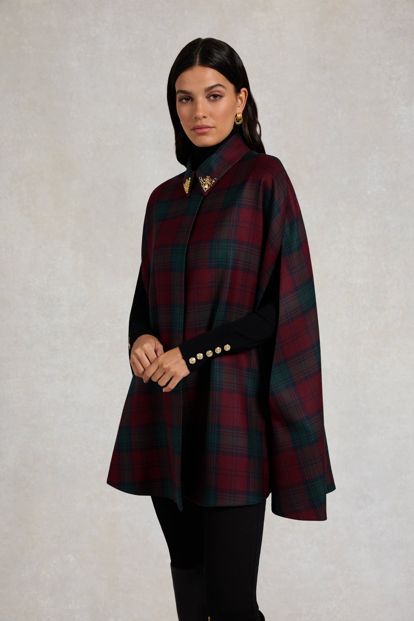 Knightsbridge Cape (Mulberry Tartan)