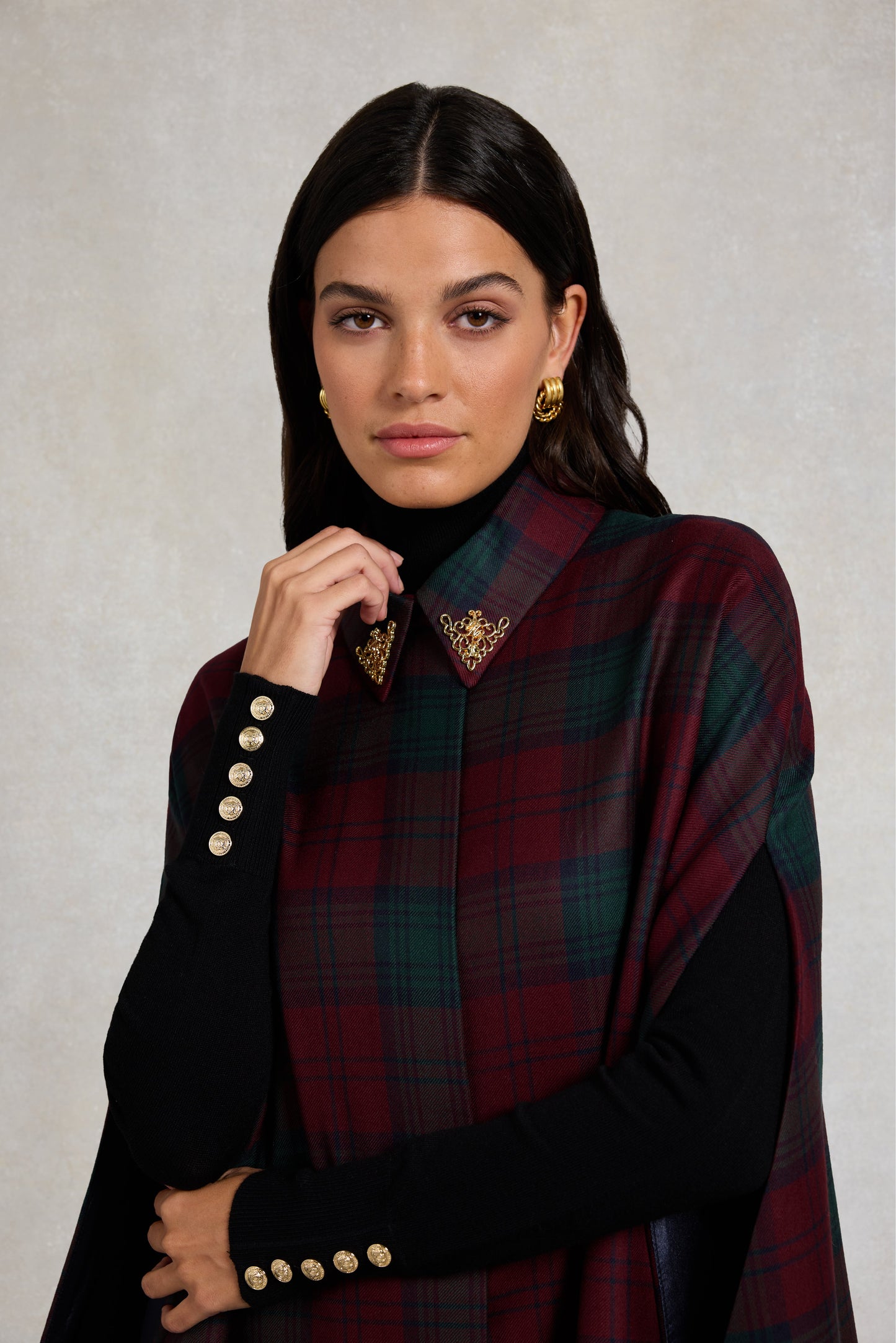 Knightsbridge Cape (Mulberry Tartan)