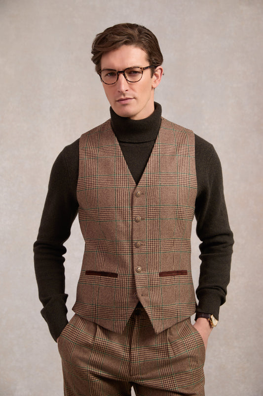 St James Waistcoat (Clarence Check Forest)