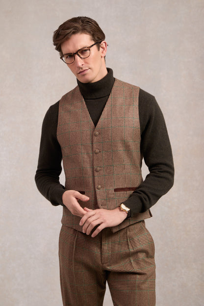 St James Waistcoat (Clarence Check Forest)
