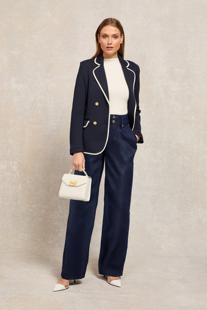 Tailored Wide Leg Jean (Deep Indigo)