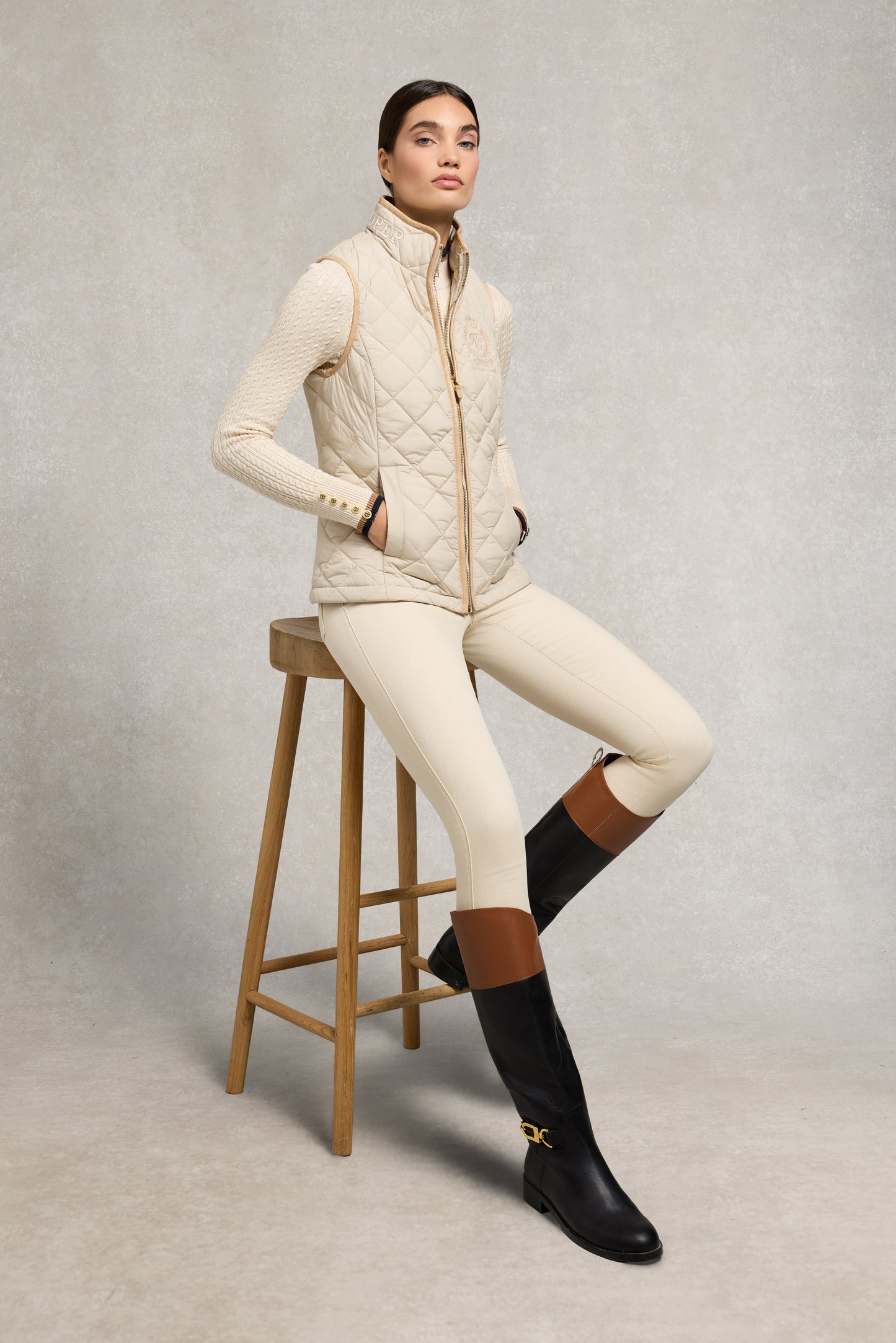 Zoe Quarter Zip Knit (Almond)