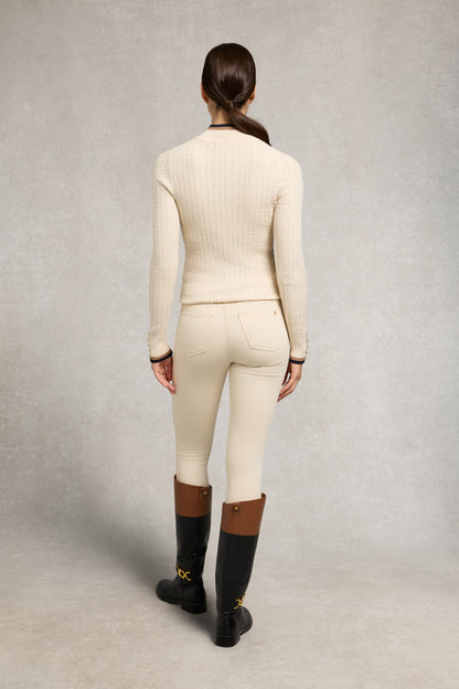 Zoe Quarter Zip Knit (Almond)