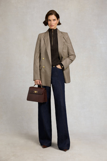 Bridget Quarter Zip Knit (Chocolate)