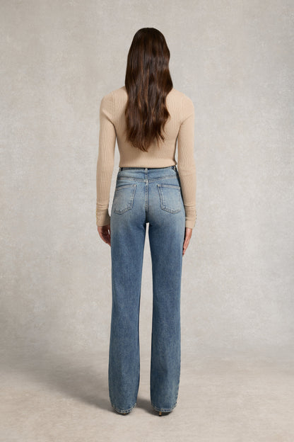 Jessica Straight Jean (Aged Indigo)