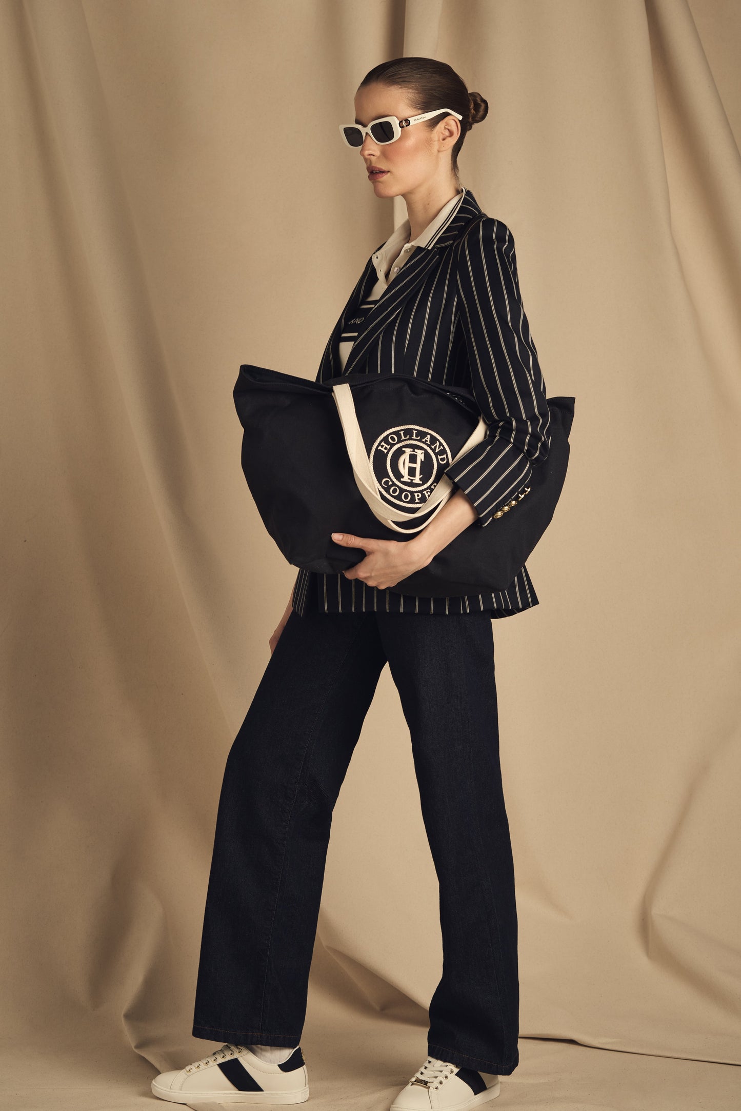 Classic Shopper (Navy Ecru)