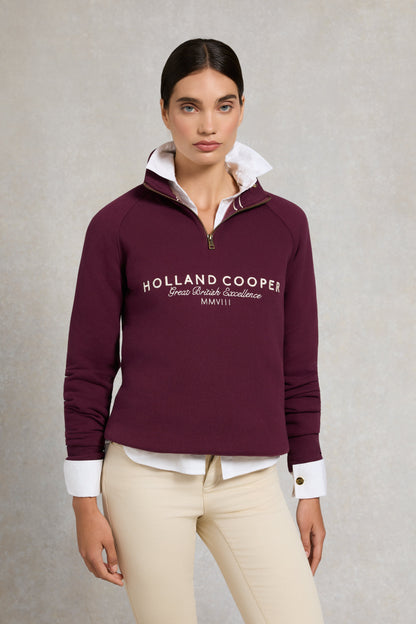 Sporting Goods Zip Henley (Mulberry)