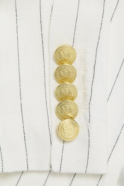 Knightsbridge Blazer (Oyster Linen Pinstripe)