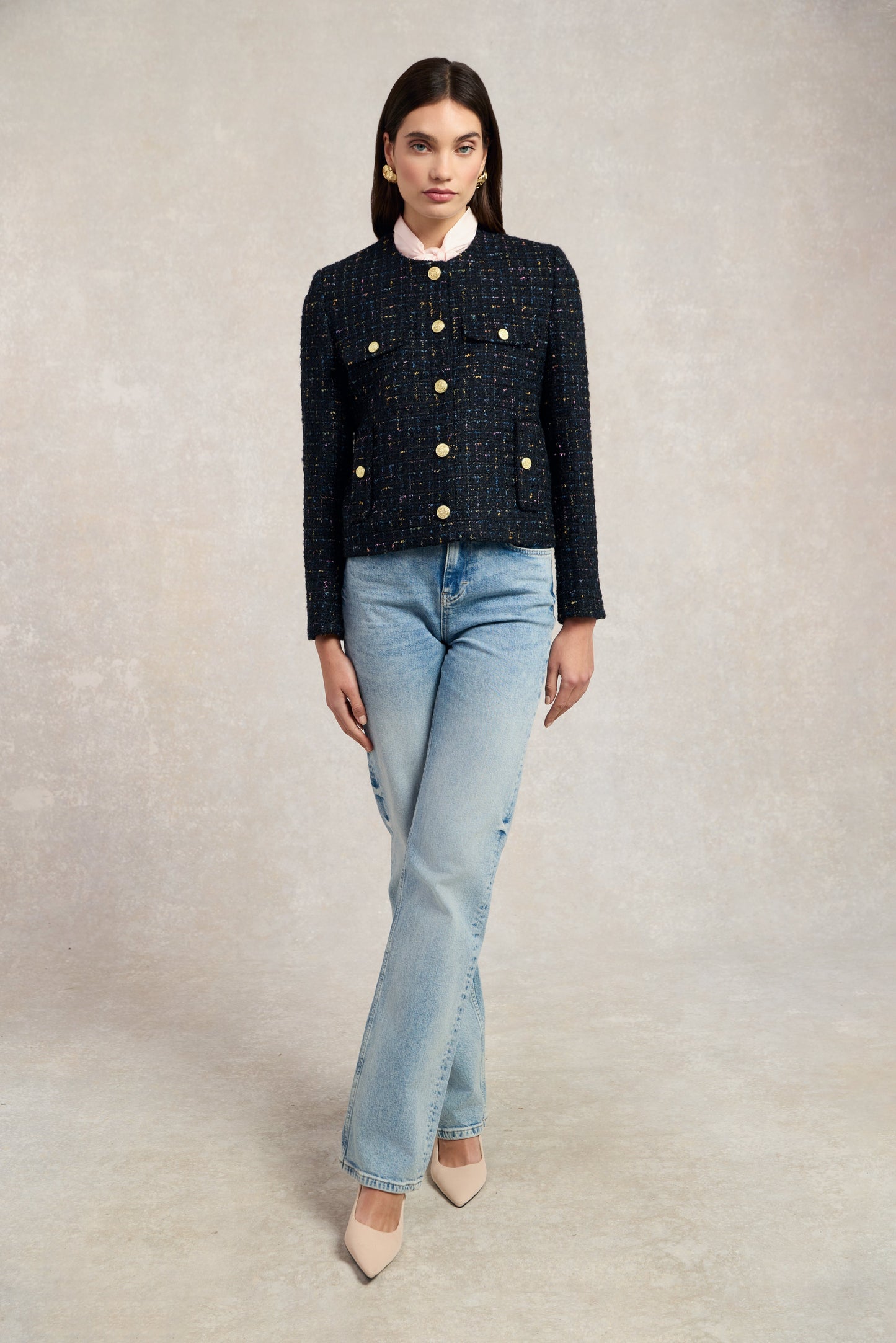 Chelsea Jacket (Black Rainbow Sparkle Tweed)