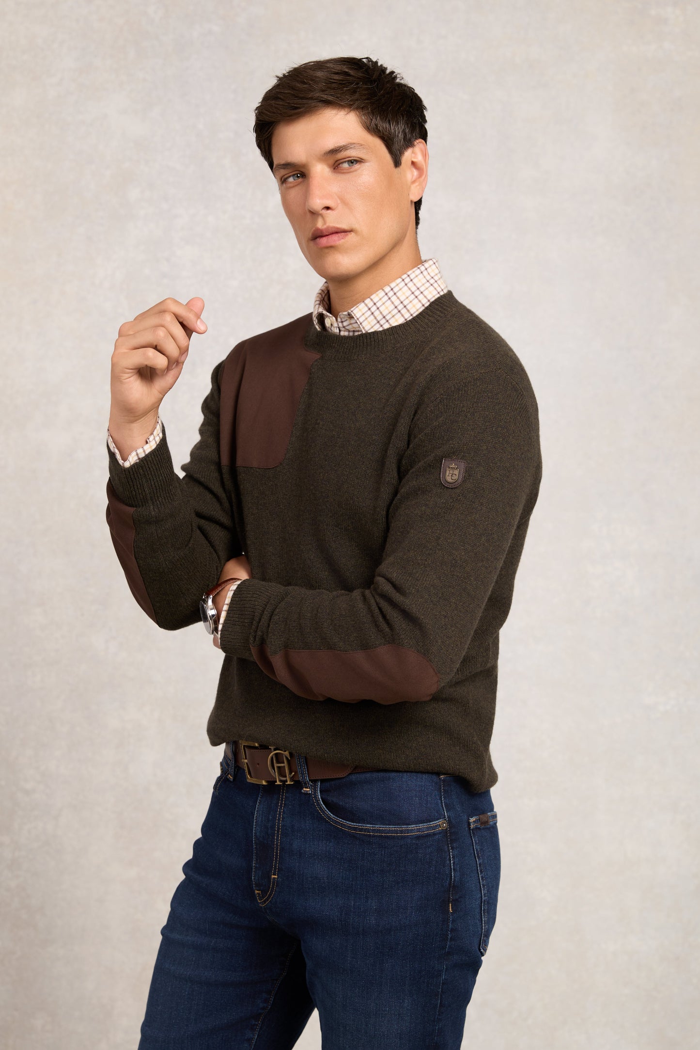 Country Crew Neck Knit (Moss)