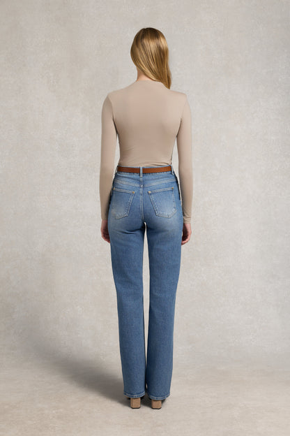 Harper Long Sleeve Top (Taupe)