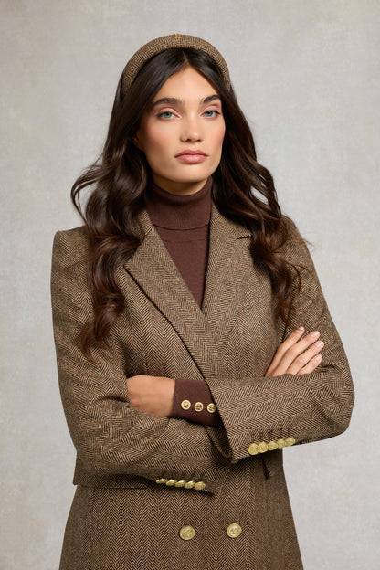 Narrow Headband (Brown Herringbone)