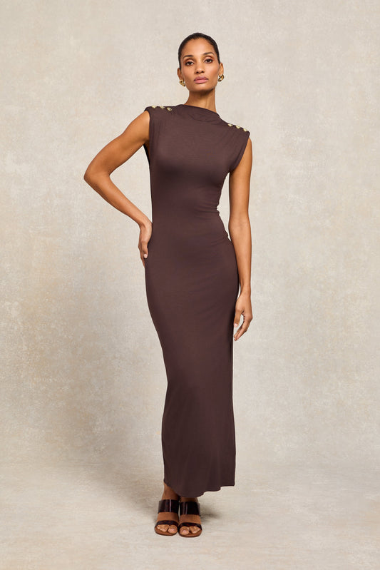 Harper Maxi Dress (Chocolate)