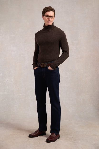 Byron Roll Neck Knit (Chocolate)