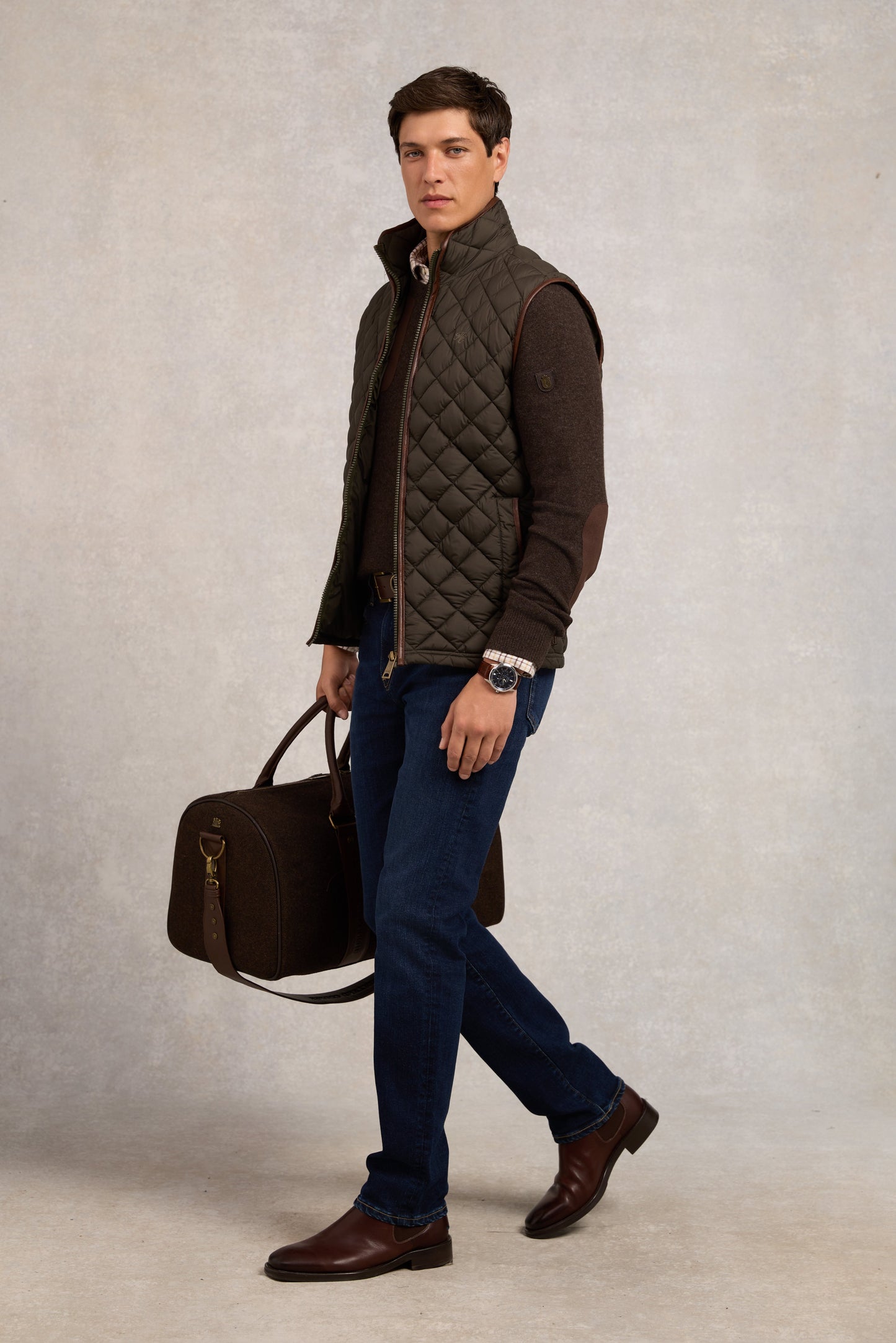 Men's Country Quilted Gilet (Khaki)