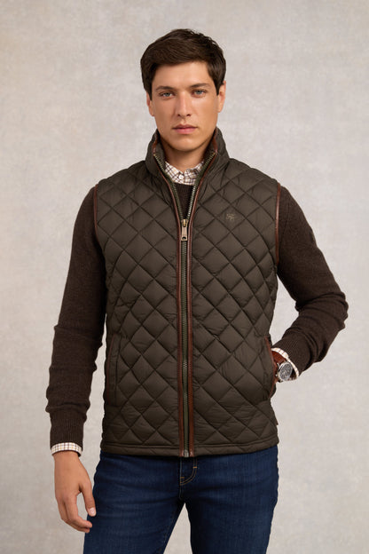 Men's Country Quilted Gilet (Khaki)