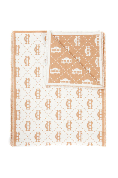 Lightweight Monogram Scarf (Camel Cream)