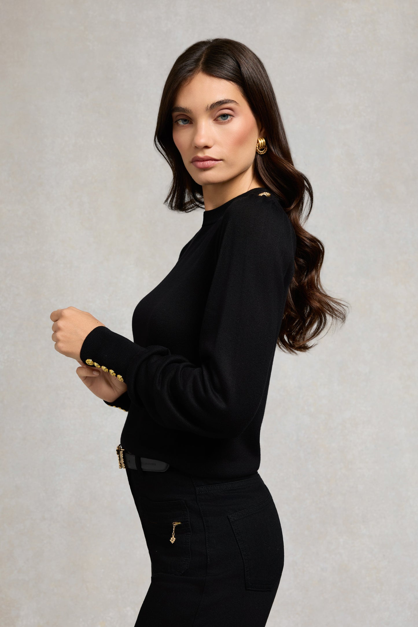 Kelsie Crew Neck Knit (Black)