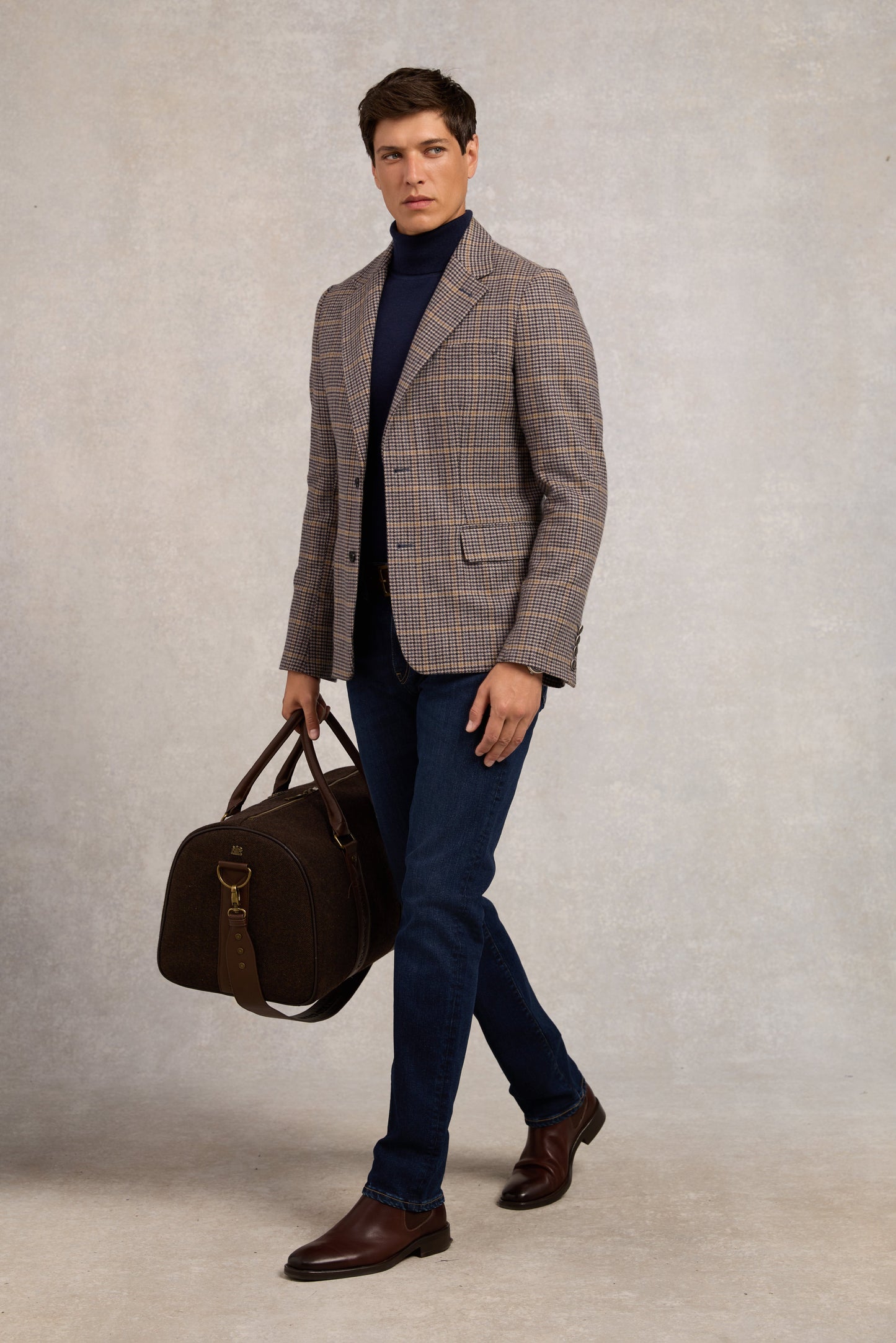 Fine Roll Neck Knit (Navy)