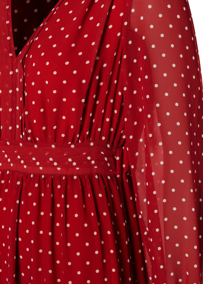 Bella Tiered Maxi Dress (Red White Polka Dot)