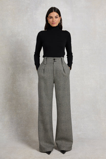 High Waisted Wide Leg Trouser (POW Mono)