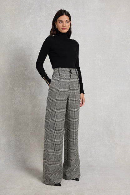 High Waisted Wide Leg Trouser (POW Mono)