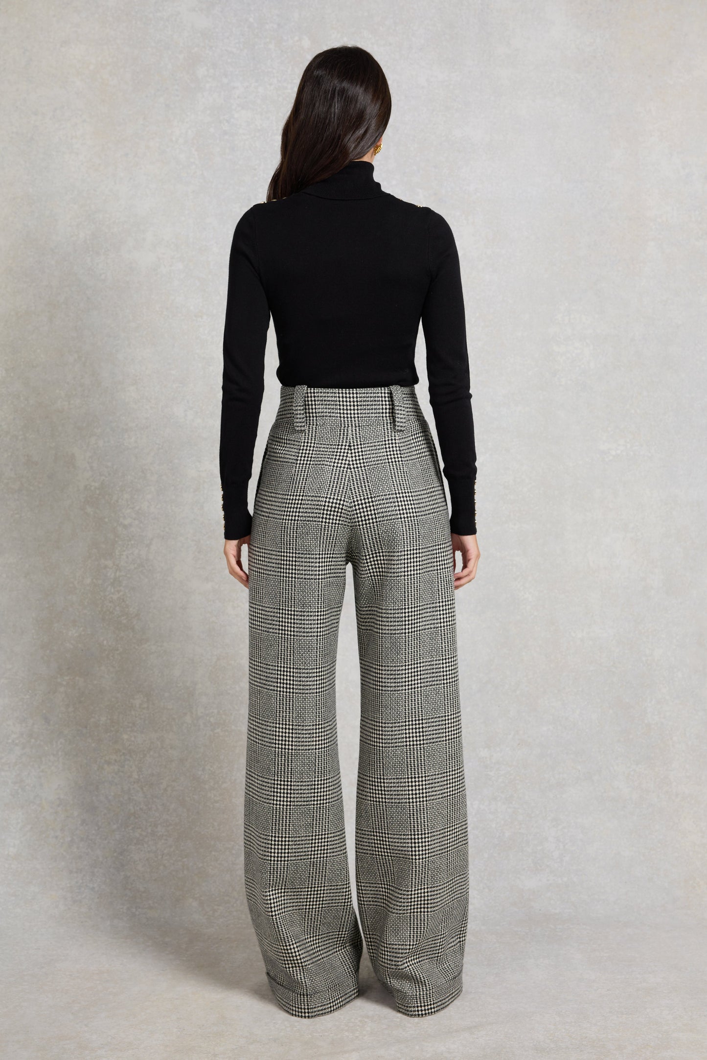 High Waisted Wide Leg Trouser (POW Mono)