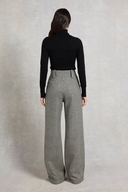 High Waisted Wide Leg Trouser (POW Mono)