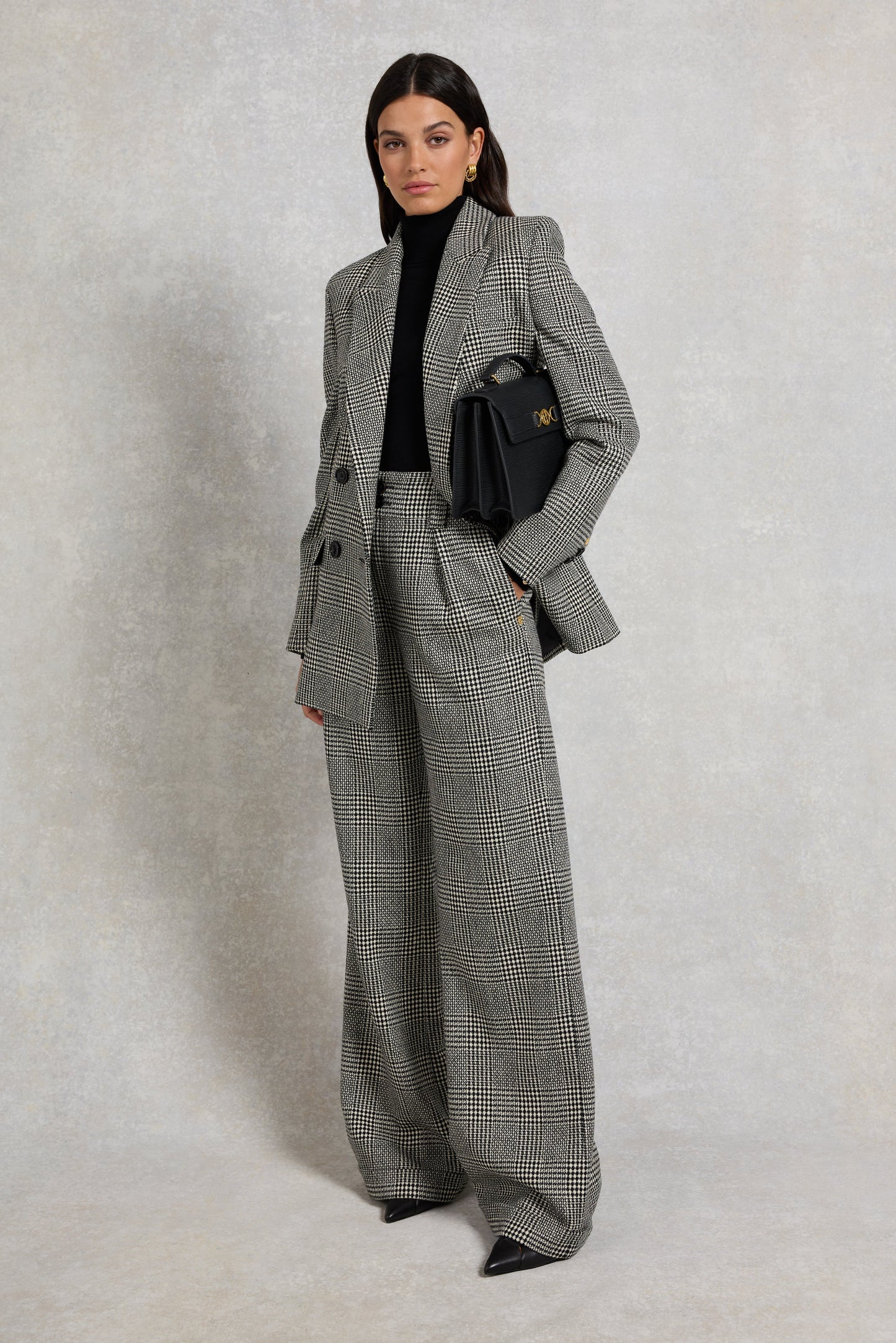 High Waisted Wide Leg Trouser (POW Mono)