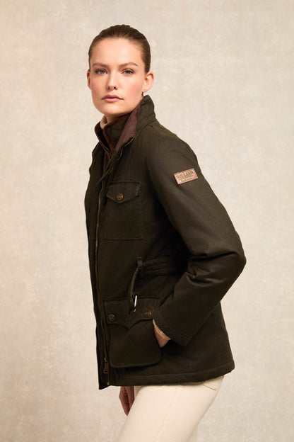 Belted Waxed Jacket (Dark Olive)