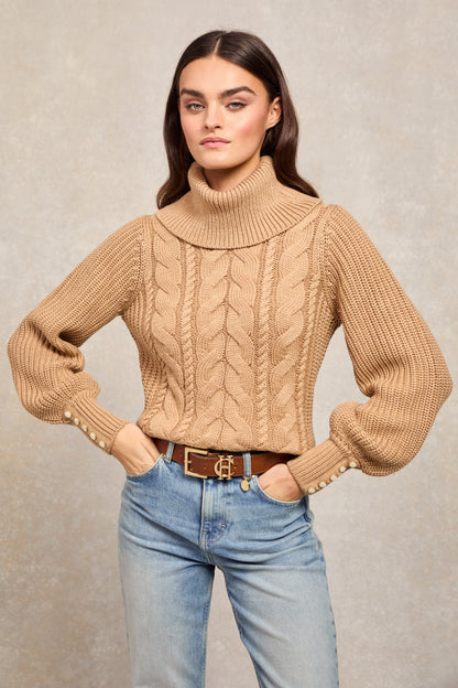 Corded Roll Neck Knit (Camel)