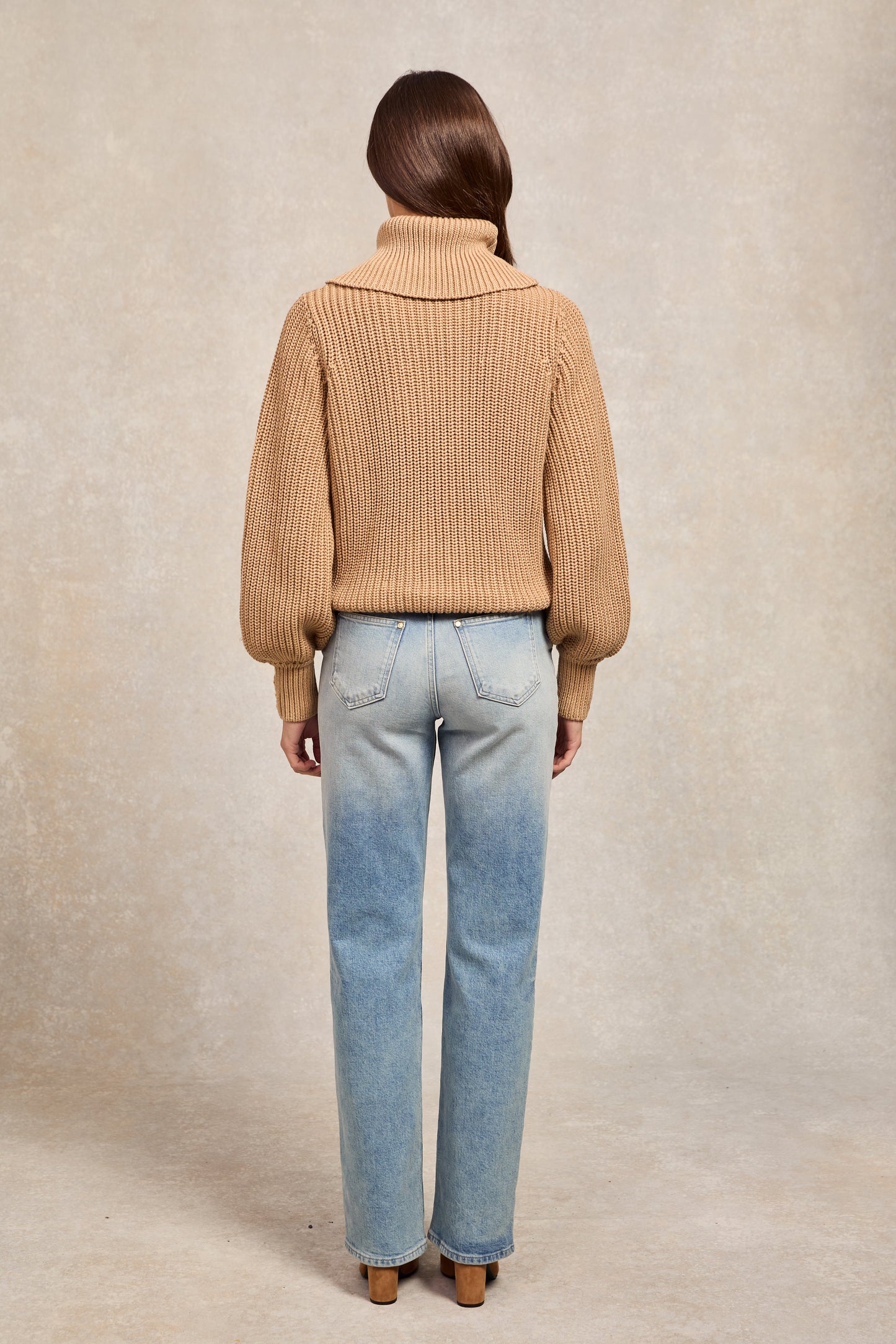 Corded Roll Neck Knit (Camel)
