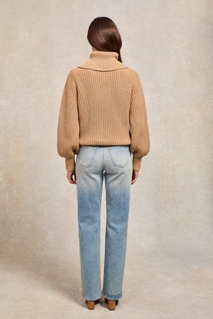Corded Roll Neck Knit (Camel)