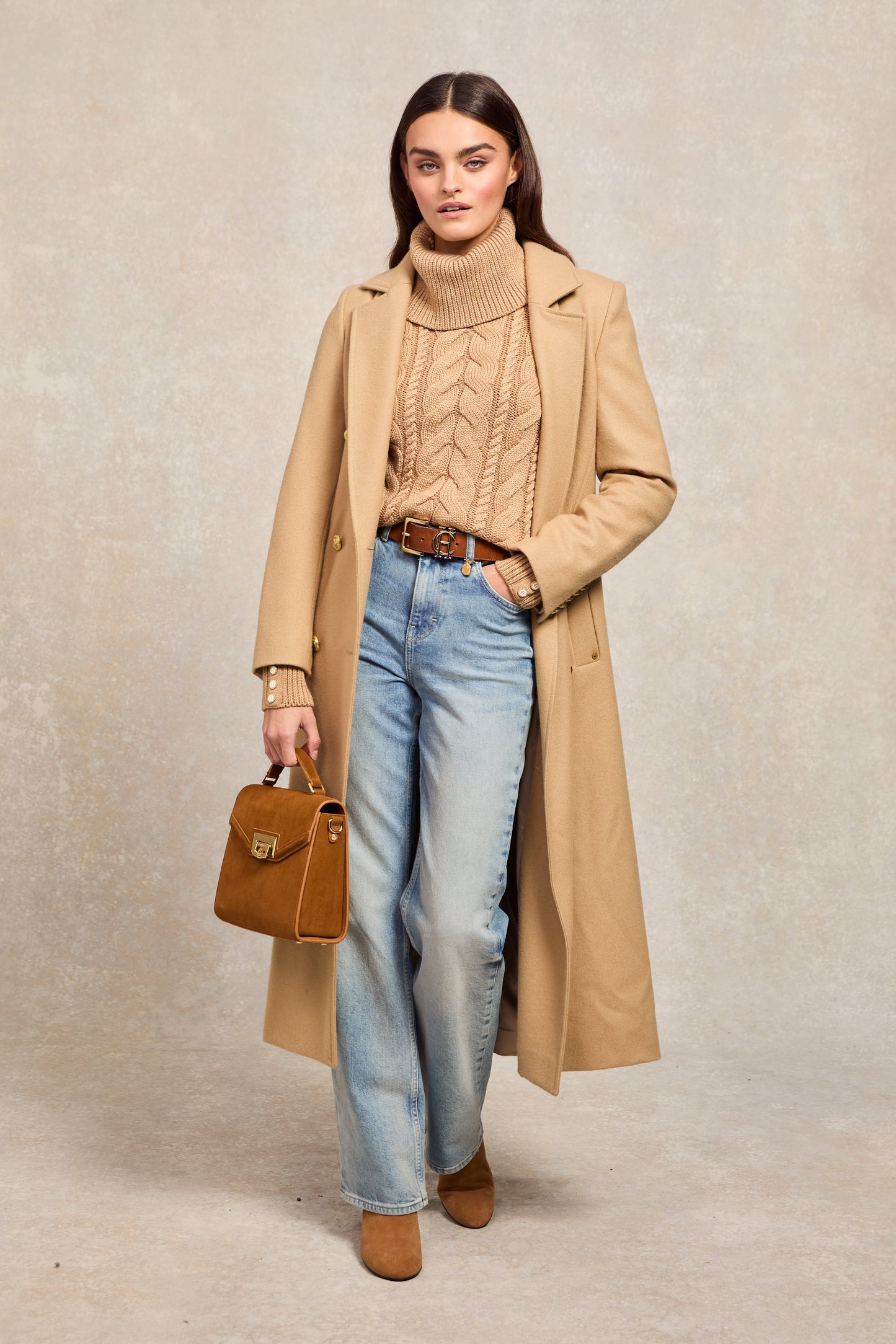 Corded Roll Neck Knit (Camel)