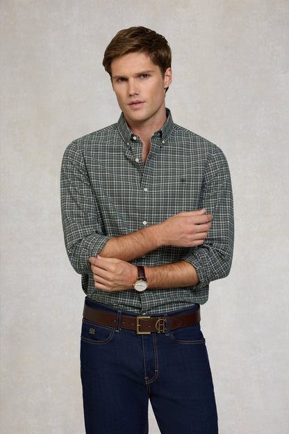 Men's Classic Woven Button Down Shirt (Henridge Emerald)