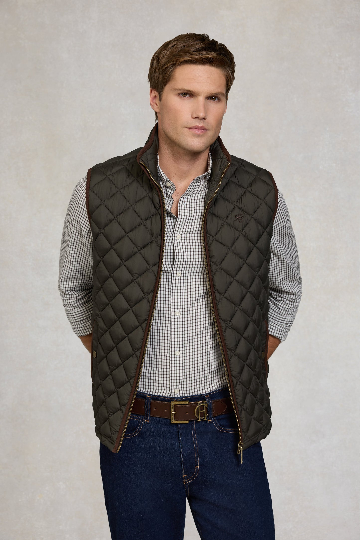 Men's Classic Woven Button Down Shirt (Cheltenham Check Green)