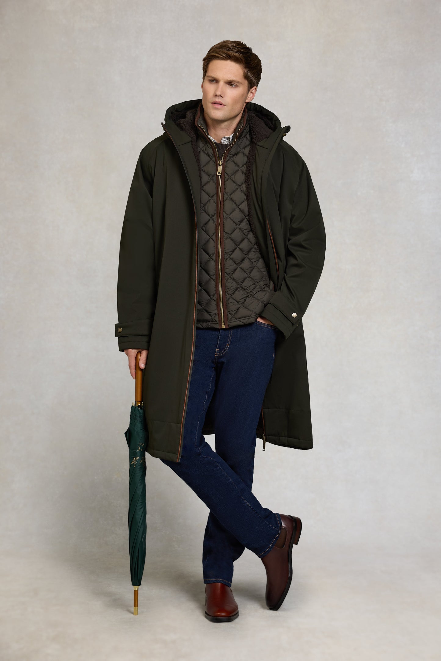 Men's One-Size Waterproof Coat (Khaki)